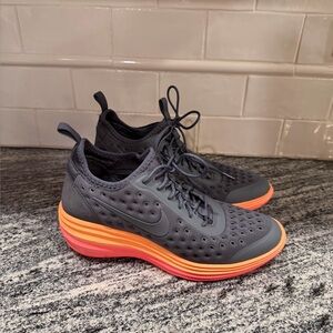 Womens Nike Lunar Elite Sky Hi Grey/Orange 631376-006 Size 8.5